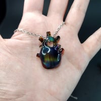 Image 4 of Oil Stained Anatomical Heart Pendant ..