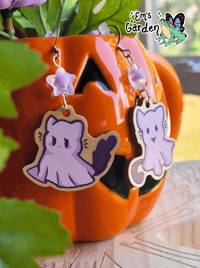 Image 3 of Sheet Ghost Cats | Purranormal Earrings