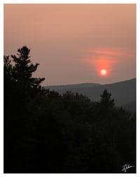 PRINT: FIERY SUNSET IN MIDDLESEX, VERMONT