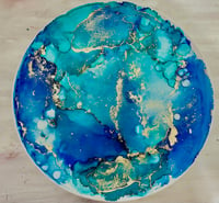 Image 1 of 'Ocean Blues' Large Ceramic Hand Painted Serving / Display Platter 