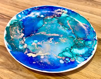 Image 2 of 'Ocean Blues' Large Ceramic Hand Painted Serving / Display Platter 