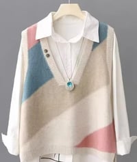 Image 1 of Knitted Vest Pastel Colors