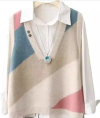 Image 2 of Knitted Vest Pastel Colors