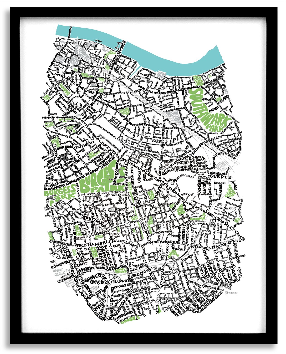 Image of Bermondsey & Peckham Type Map