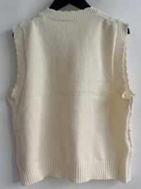 Image 2 of Knitted Sweater Vest Creme