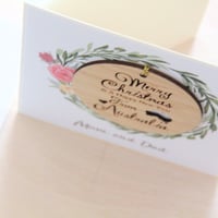 Image 4 of Personalised Family Christmas Card with Australia Christmas Decoration. 