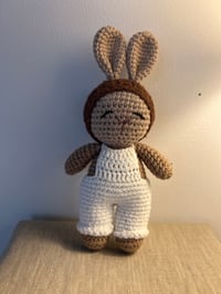 Image 1 of Small Amigurumis Rabbit with White Overall