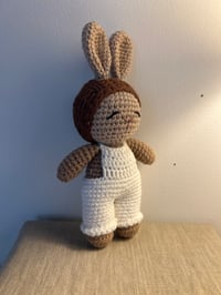 Image 2 of Small Amigurumis Rabbit with White Overall