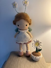 Image 1 of Crochet Doll Daisy with Flower Pot 