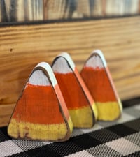 Image 1 of Rustic Candy Corn Trio – Primitive Halloween Charm