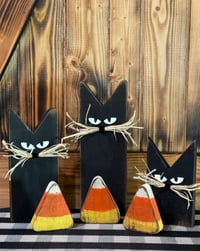Image 4 of Rustic Candy Corn Trio – Primitive Halloween Charm