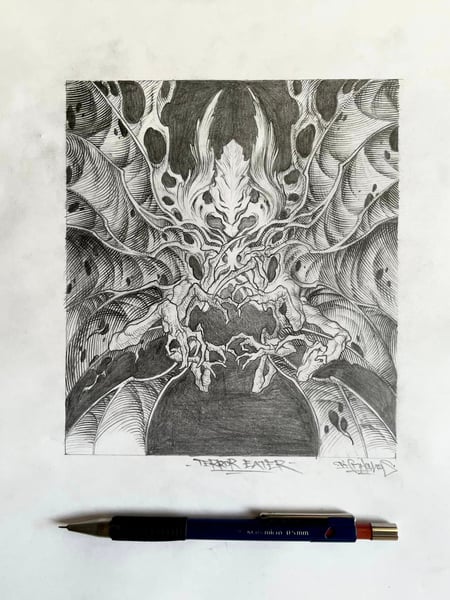 Image of MTG Valgavoth prelim sketch