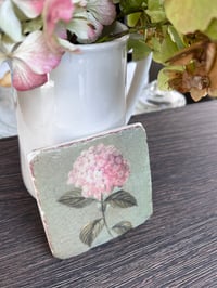 Image 3 of Pair of ceramic hydrangea coasters