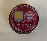 Villa V Bayern champions league match Badge 