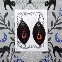 Image 1 of eyerings - Black & Red - Flawed