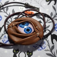 Image 2 of Hand Painted Double Eye Bolo Tie - Flawed