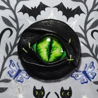 Image 1 of Hand Painted Glowing Green Eye Pin