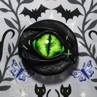 Image 2 of Hand Painted Glowing Green Eye Pin