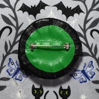 Image 4 of Hand Painted Glowing Green Eye Pin