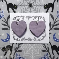 Image 2 of Hungry Heart Earrings - Purple & Lilac