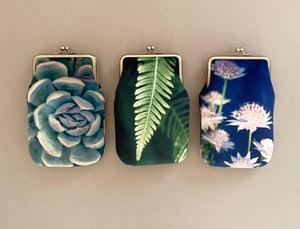 Image of Succulent, printed velvet glasses case with kisslock frame