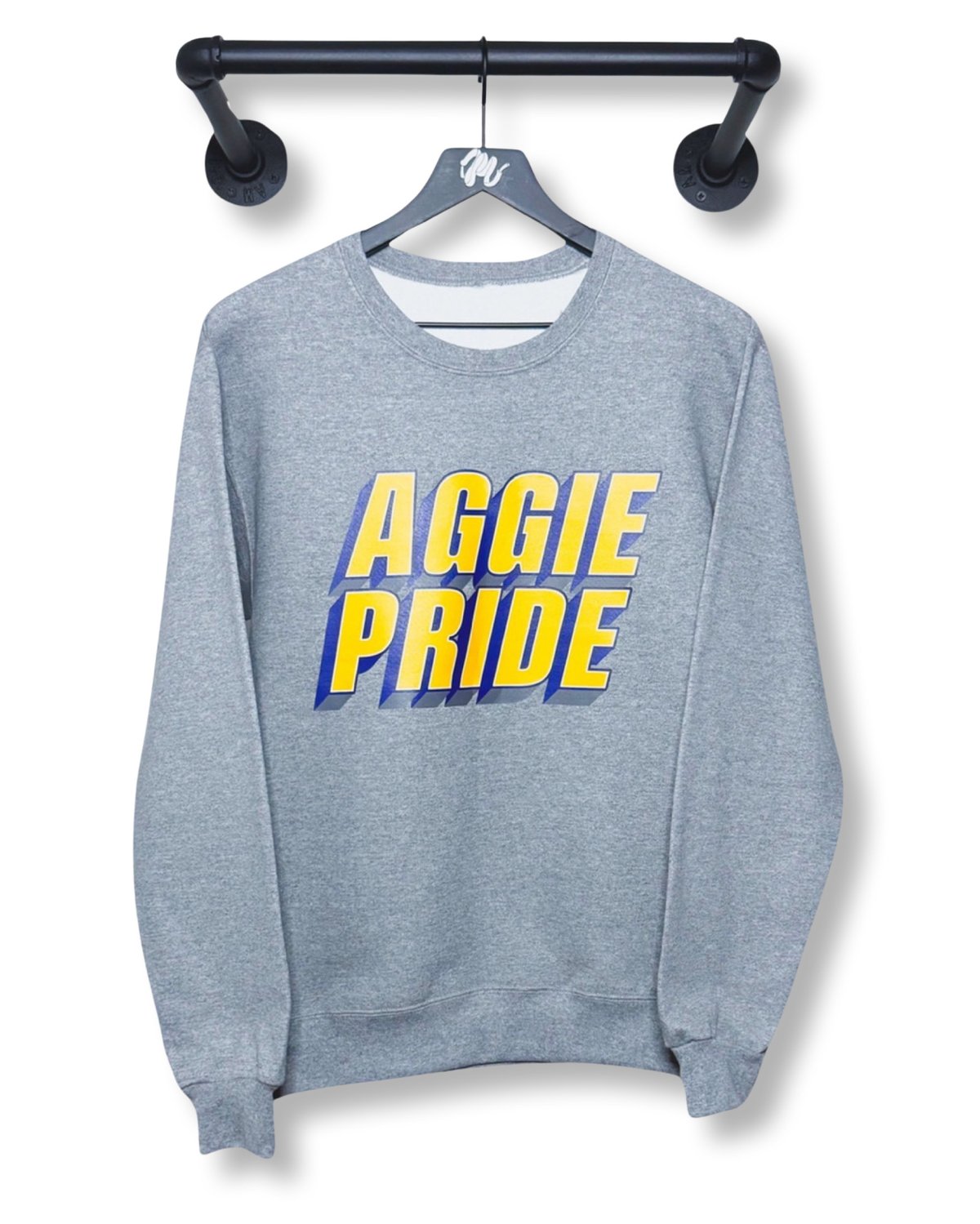 Image of Aggie Pride Block Crew-Gray