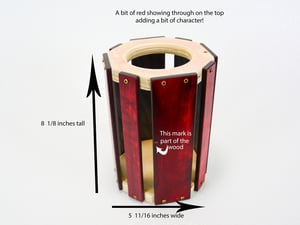 Image of Wooden Multi-use Vase, Decorative Wood Candle Holder, Deep Red Dymalux Wood Kitchen Utensil Holder