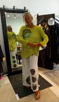 Image 4 of lime green handpainted tunic