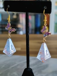 Image 3 of Aurora - pink and blue dice earrings 