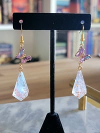 Image 4 of Aurora - pink and blue dice earrings 