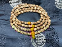Image 2 of Yak Bone Skull Carved Citipati Mala • Guru Bead & Spacer Beads • Lrg • Exceptional Quality