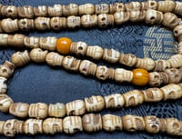 Image 4 of Yak Bone Skull Carved Citipati Mala • Guru Bead & Spacer Beads • Lrg • Exceptional Quality