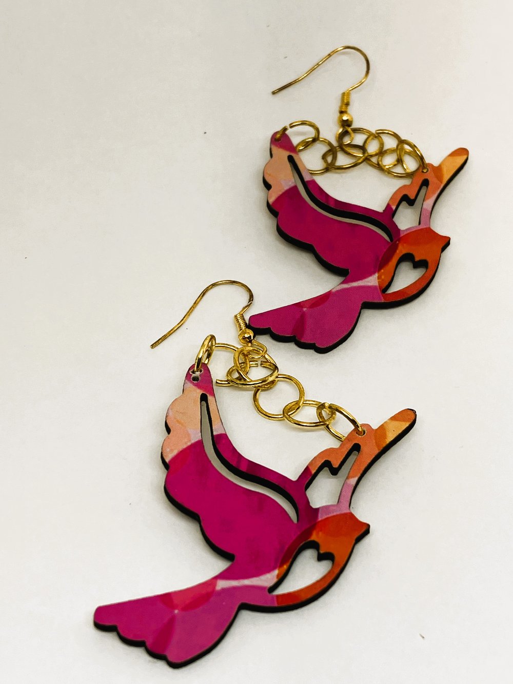 Image of Pink Lovebirds Earrings