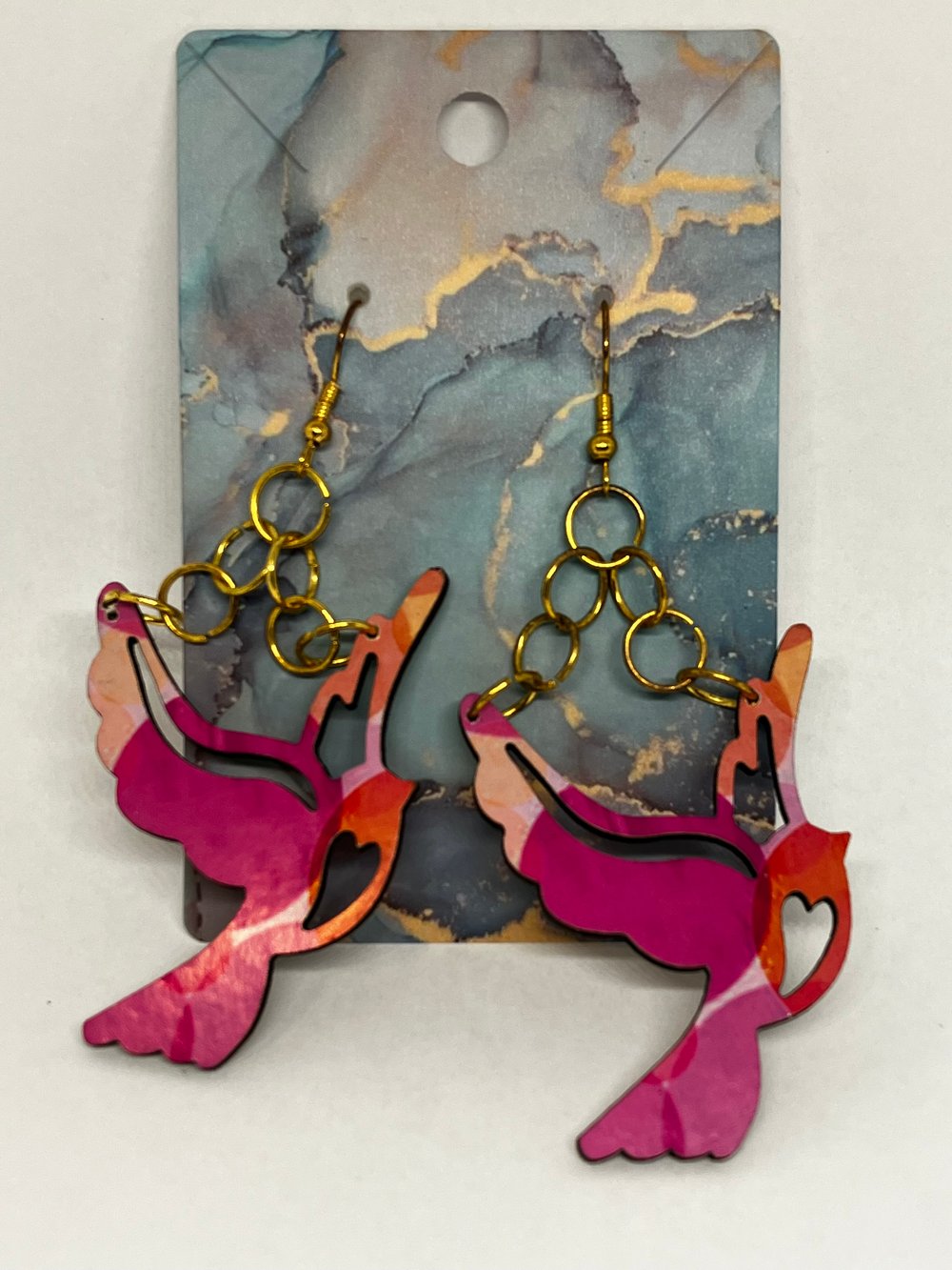 Image of Pink Lovebirds Earrings