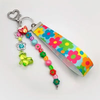 Image 1 of Colorful Smiley Flower Decora Keychain