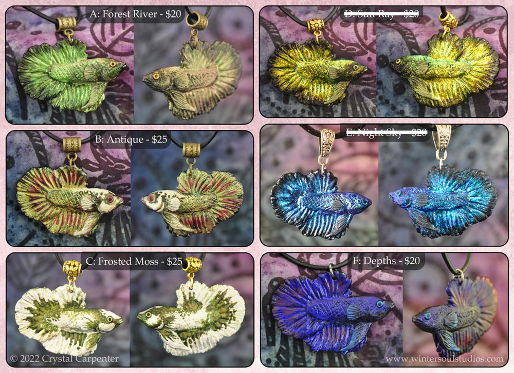Image of Glimmering Betta Pendants