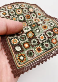 Image of Fall Granny Circles Dollhouse Blanket in 1:12 scale