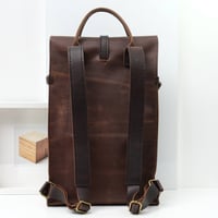 Image 3 of Roll Top Backpack in vintage brown