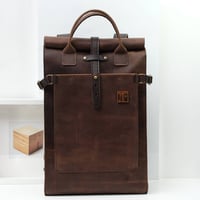 Image 1 of Roll Top Backpack in vintage brown