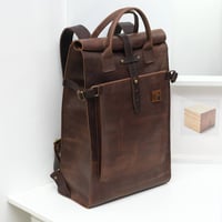 Image 2 of Roll Top Backpack in vintage brown