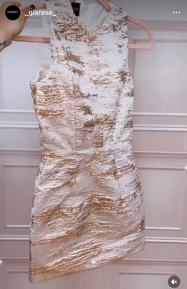 Image of Gold and cream dress 