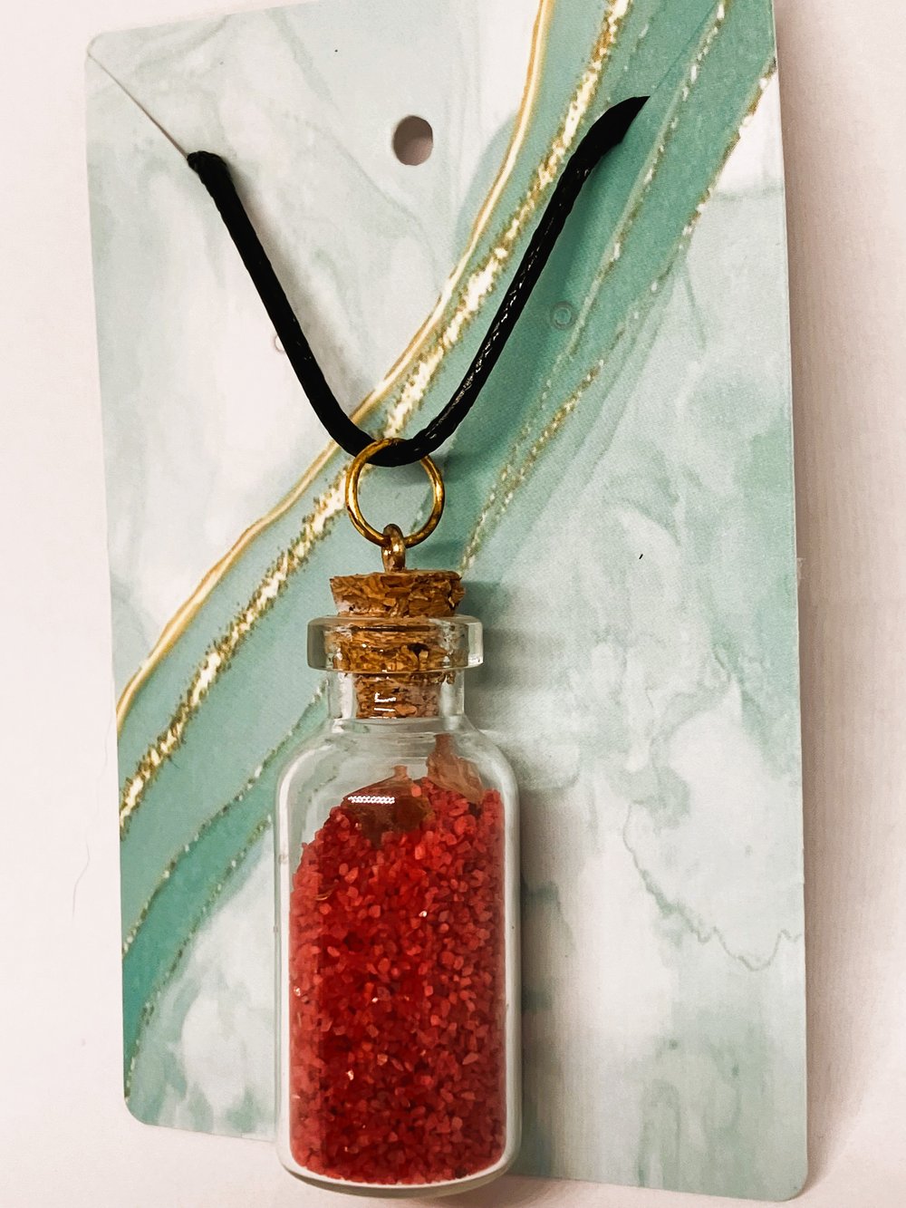 Image of Cork Bottle Necklace - Black Chord