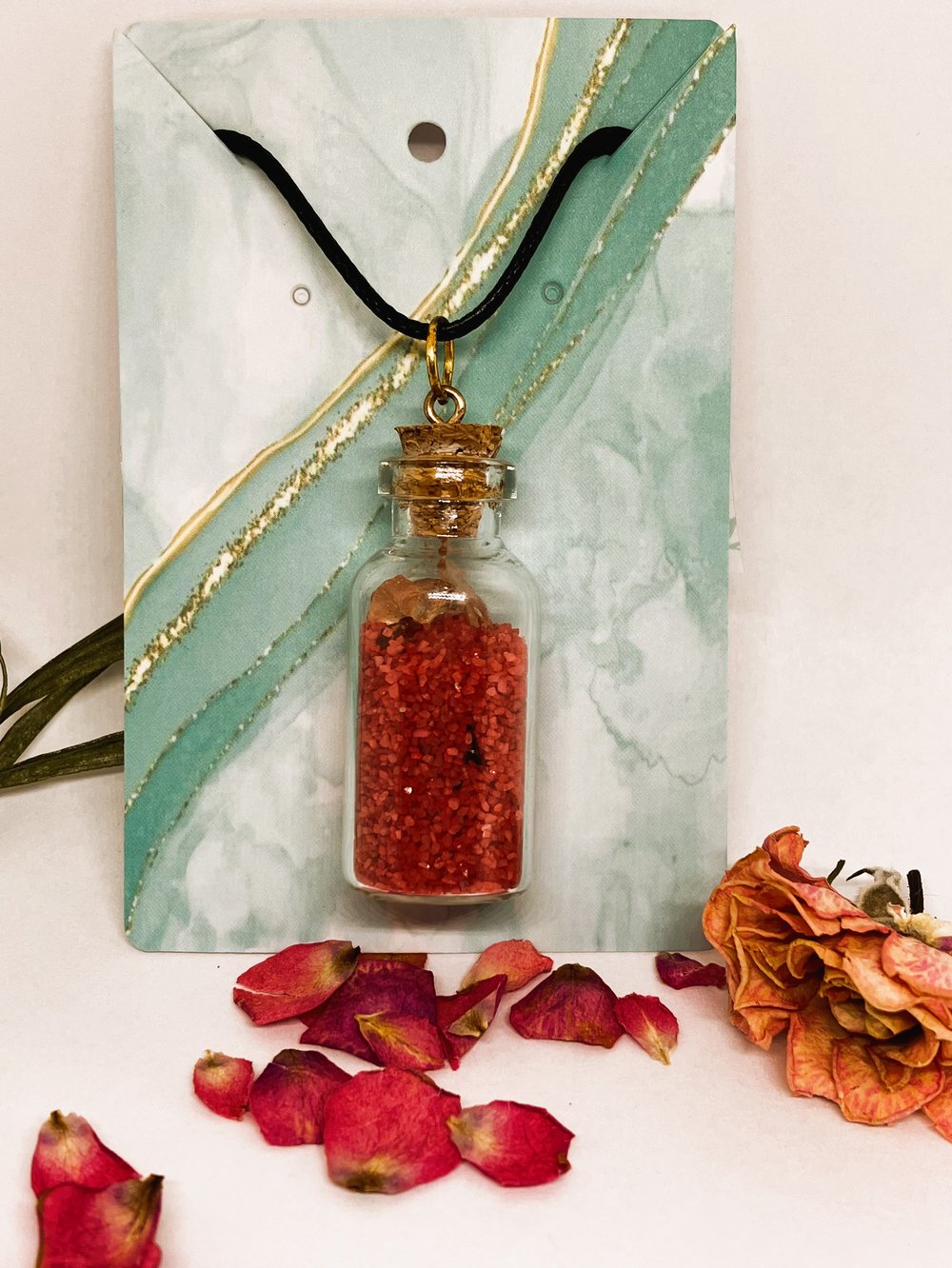 Image of Cork Bottle Necklace - Black Chord