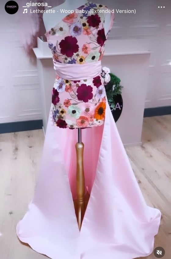 Image of Flower dress with trail