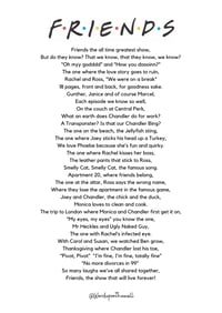 Image 1 of Friends tv show the one with all the memories print 