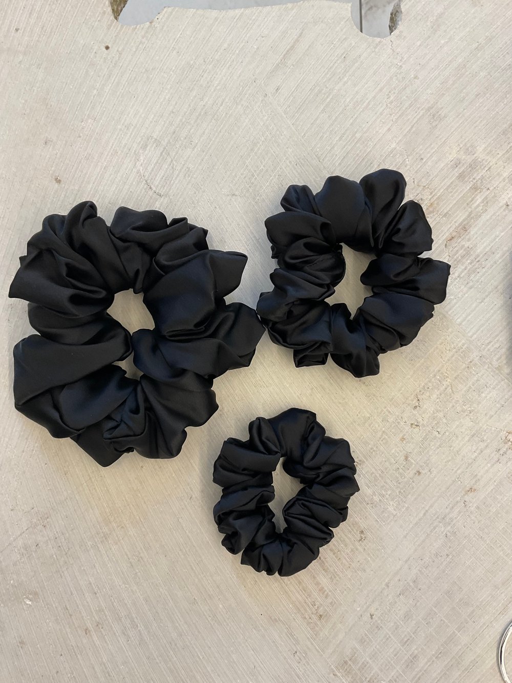 Silk black scrunchie