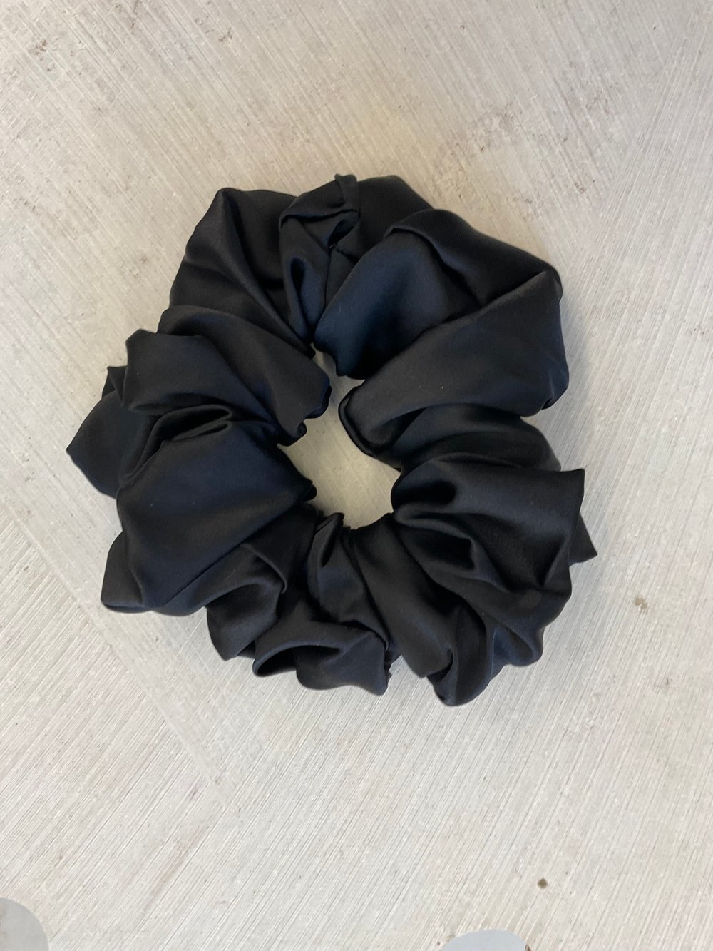 Silk black scrunchie