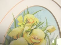 Image 3 of Vintage Small Watercolour Painting, Yellow Flowers, Signed, Framed Size 14 x 10 5/8 ins