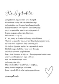 As I get older 