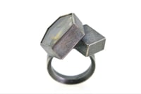 Image 3 of Natual star rutile quartz ring in oxidised silver